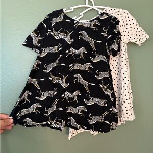 Old Navy 2T Polka Dot & Zebra Dress Bundle